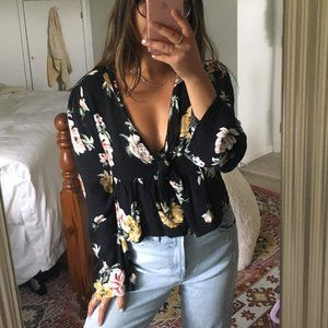 One Clothing Tie Front Blouse